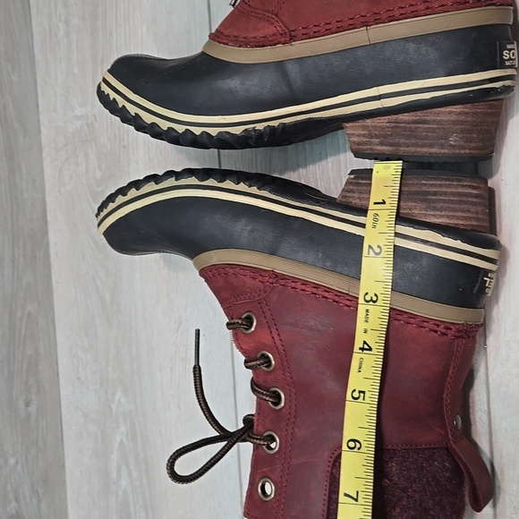 Sorel Wome Slimpack Rain Leather Duck Rubber Boots Lace-Up Waterproof Shoes Sz 6 - Picture 10 of 13